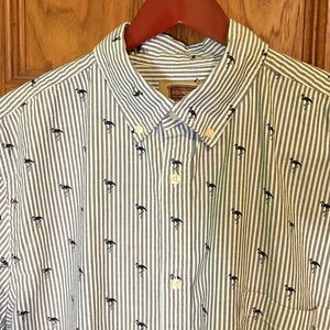 The Foundry Supply Co. Comfort Stretch Shirt Men's LT Button Up Flamingo Stripe